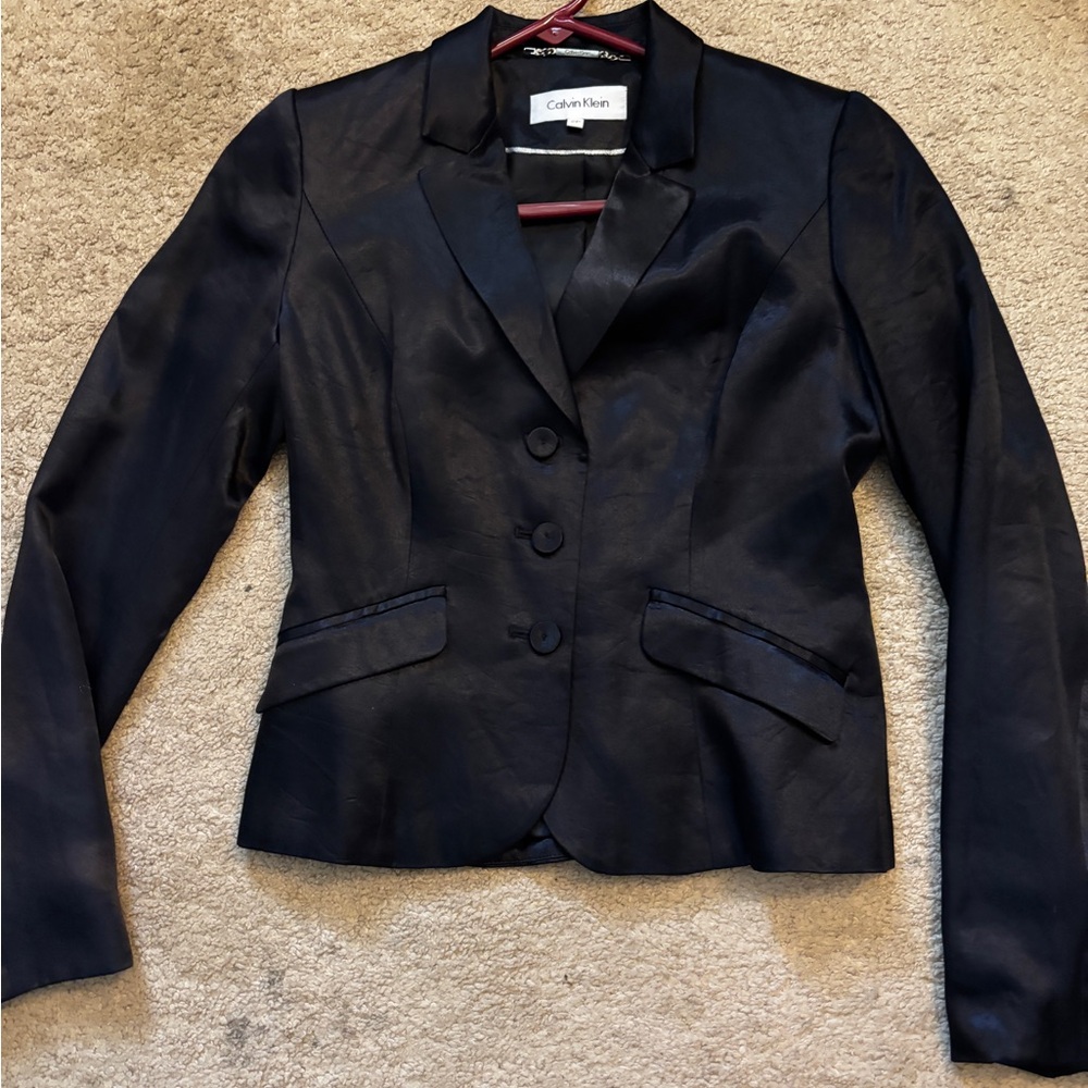 Calvin Klein Women's Elegant Navy Suit Jacket